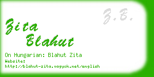 zita blahut business card